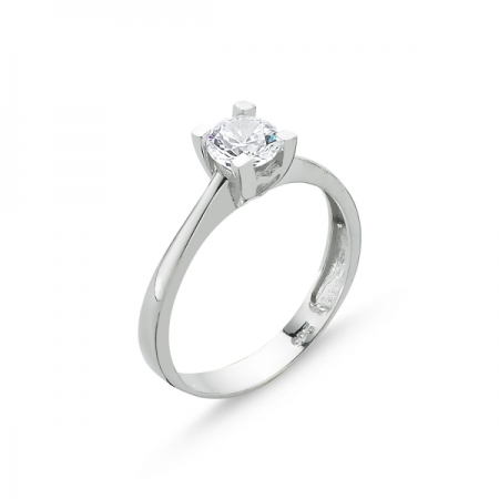 Inel elegant argint 925 rodiat cu zirconiu alb ITU0083 [0]